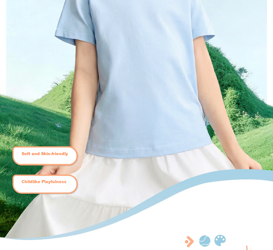 Annil Rainbow Parent-Child Short Sleeve T-Shirt for Boys and Girls 2026 Summer New Dopamine Collection 2